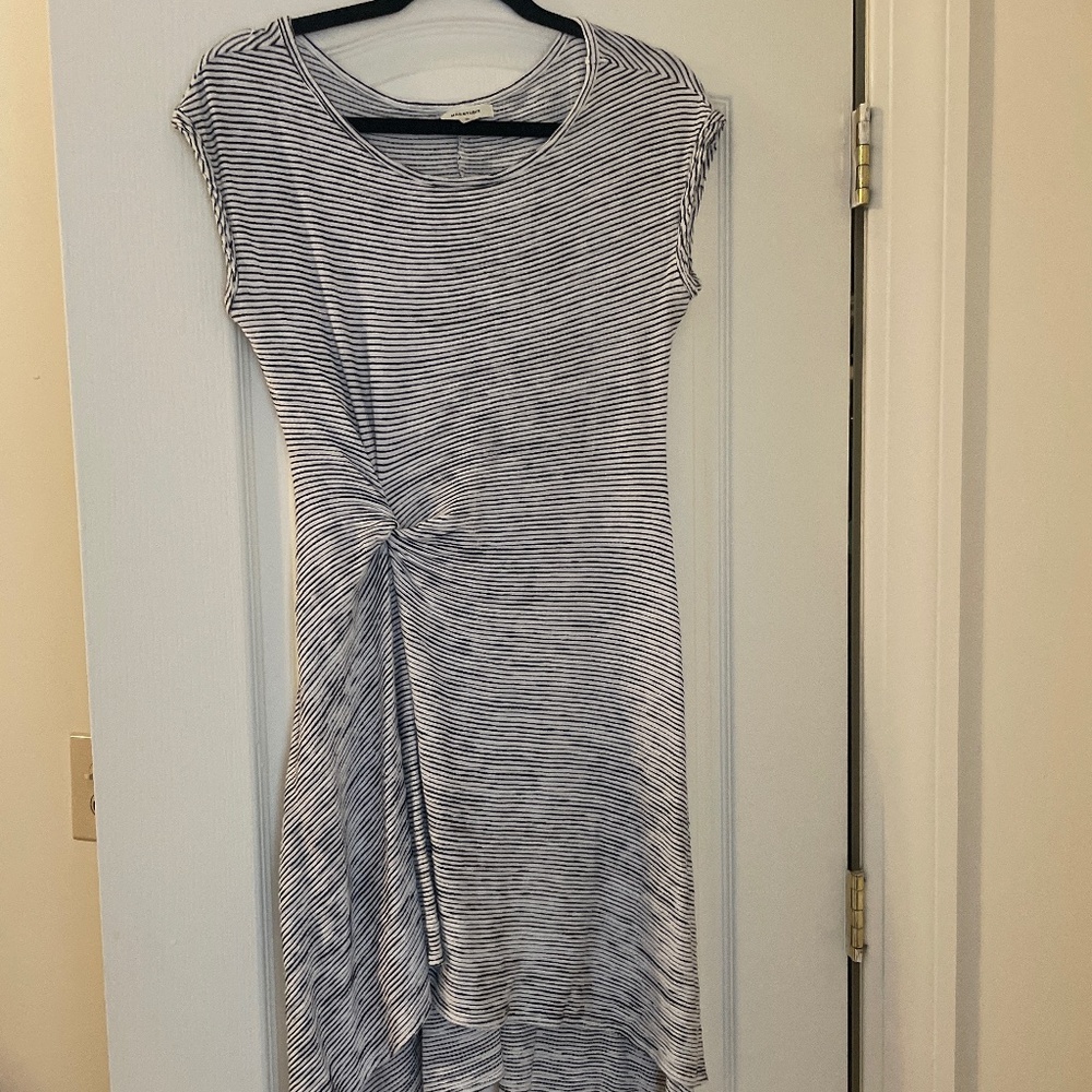 Max Studio White and Black Striped Textured Dress